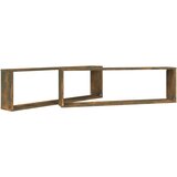  Kockaste zidne police 2 kom boja hrasta 100 x 15 x 30 cm drvene | shoptok.hr