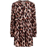 WE Fashion Obleka konjak / pastelno roza / črna | Shoptok.si