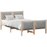  Okvir kreveta s uzglavljem Smeđa i svijetlo siva 120 x 190 cm | shoptok.hr