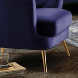Modern Living fotelj chesterfield lita, modra, žamet | Shoptok.si
