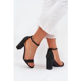 Boto Shiny women's sandals with a heel black Kavina | shoptok.hr
