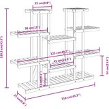  Stalak za cvijeće 110 x 25 x 110,5 cm od masivne jelovine | shoptok.hr