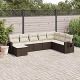 8-dijelni set vrtnih sofa s jastucima smeđi od poliratana | shoptok.hr