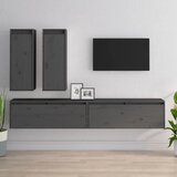 TV ormarići 4 kom sivi od masivne borovine | shoptok.hr
