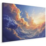  Slika - Sunset Over a Cloudy Sea: A Wonderful Symphony of Colors 120x80 | shoptok.hr