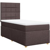 vidaXL Box spring postelja z vzmetnico temno rjav 90x190 cm blago, (21291340) Cene