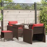  4-dijelni set vrtnih sofa od poliratana s jastucima smeđi | shoptok.hr