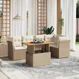 vidaXL 5-dijelni vrtni set sofa s jastucima bež od poliratana | shoptok.hr