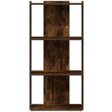 vidaXL Knjižna omara 3-nadstropna dimljen hrast 60x30x120 cm inž. les | Shoptok.si