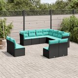  11-dijelni vrtni set s jastucima crni poliratan | shoptok.hr