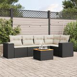 vidaXL 6-dijelni set vrtnih sofa s jastucima crni od poliratana | shoptok.hr