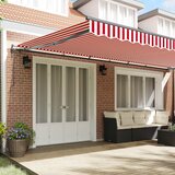  Skrovita tenda Crvena i bijela 600 × 300 cm Tkanina i Aluminij | Eponuda.ba
