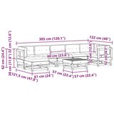  Set lounge namještaja za vrt ARAKIL 8 pcs Voštanosmeđa | shoptok.hr