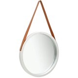 vidaXL Stensko ogledalo s pasom 50 cm srebrno Cene