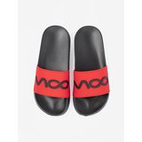 Shelvt Black and red flip-flops with inscription | Shoptok.si