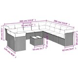  12-dijelni set vrtnih sofa od poliratana s jastucima crni | shoptok.hr