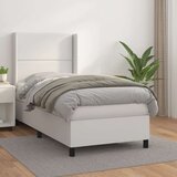  Box spring postelja z vzmetnico bela 90x200 cm umetno usnje, (20900514) Cene