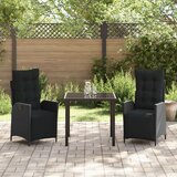 vidaXL 3-dijelni vrtni set za objedovanje crni poli ratan | shoptok.hr