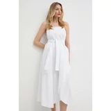 Armani_Exchange Bombažna obleka bela barva, 3DYA28 YN4RZ