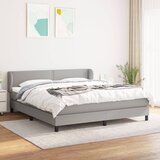  The Living Store Box spring postelja z vzmetnico svetlo siva 160x200 cm žamet - Box Spring Postelja, (21441699) Cene