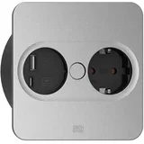 946.105 socket-outlet Type F + USB A + USB C Stainless steel