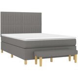  Box spring postelja z vzmetnico temno siva 140x200 cm blago, (20899149) | Shoptok.si
