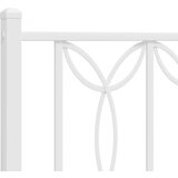 vidaXL Kovinski posteljni okvir z vzglavjem bel 140x190 cm | Shoptok.si