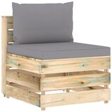 vidaXL Modularna srednja sofa s jastucima od zeleno impregniranog drva Cijene