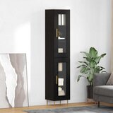 vidaXL Highboard Crni hrast 34,5 x 34 x 180 cm Konstruirano drvo | shoptok.hr