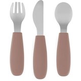 Petite&Mars take&match stainless steel cutlery set pribor za otroke velvet latte 12m+ 3 kos | Shoptok.si