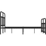 vidaXL Kovinski posteljni okvir z vzglavjem in vznožjem črn 120x200 cm | Shoptok.si