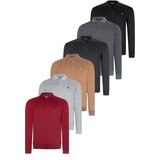 Dewberry SET OF SIX V4007 MEN'S SWEATSHIRT-BLACK-NAVY-ANTHRACITE-GREY-BURGUNDY-CAMEL Cene