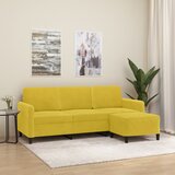  The Living Store Kavč trosed s stolčkom za noge rumen 180 cm žamet - Trosed S Stolčkom Za Noge, (21485178) | Shoptok.si