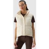4f Women's down vest with synthetic down filling - beige Cene