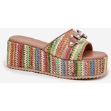Boto Wedge Sandals For Women With Braiding And Decoration Multicolor Isolene | Shoptok.si