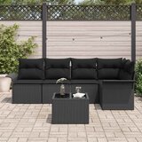  Sjedeća garnitura za vrt 6 kom. Crna poliratan 242,5 x 132,5 x 69 cm | Shoptok.si