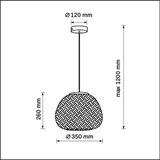  visilica na lanku ZANZIBAR 1xE27/20W/230V Ø 35 cm bambus | Eponuda.com