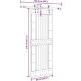 vidaXL Drsna vrata s kompletom vodil 85x210 cm trdna borovina | Shoptok.si