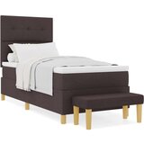 Box Spring Postelja z Blazino in Klopjo Temno Rjava 100x200 cm Tkanina, (22049448) | Shoptok.si