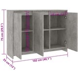 vidaXL Komoda siva boja betona 102 x 33 x 75 cm od iverice | shoptok.hr