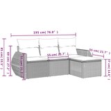  4-dijelni set vrtnih sofa s jastucima bež od poliratana | shoptok.hr
