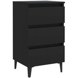 vidaXL Nočna omarica s kovinskimi nogami črna 40x35x69 cm | Shoptok.si