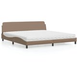  Krevet s madracem Dover cappuccino 200x200cm umjetna koža | shoptok.hr
