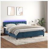 vidaXL Box spring postelja z vzmetnico LED temno modra 180x2 | Shoptok.si