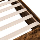 vidaXL Posteljni okvir dimljeni hrast 100x200 cm inženirski les | Shoptok.si