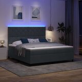  LED Box Spring Krevet Tamno siva 180 x 200 cm Baršun | shoptok.hr