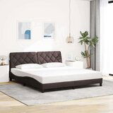  Posteljni okvir z LED brez vzmetnice temno rjav 180x200cm blago, (21792091) | Shoptok.si