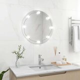  Zidno ogledalo s LED svjetlima okruglo stakleno | shoptok.hr