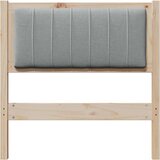 vidaXL Tapecirano vzglavje Rjava 80 cm Masivna borovina in tkanina | Shoptok.si