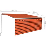 Tenda na ručno uvlačenje s roletom 3,5 x 2,5 m narančasto-smeđa | Eponuda.com